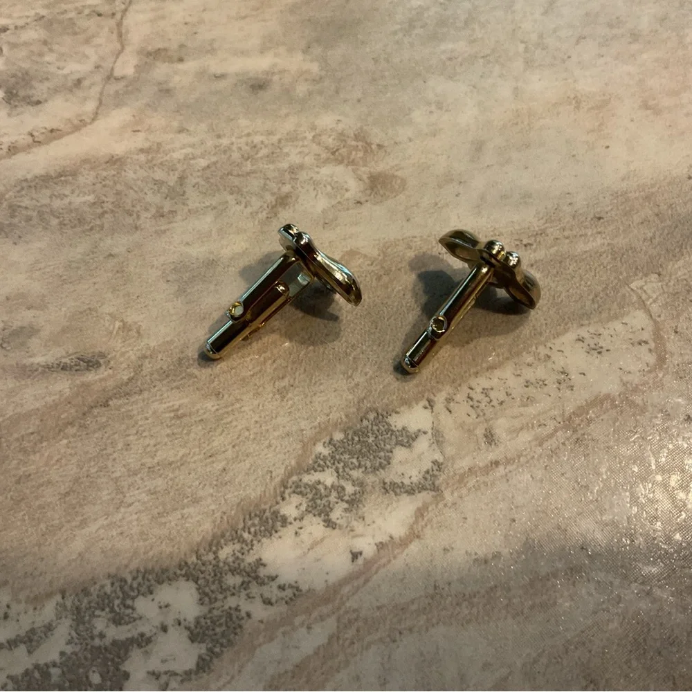 Bowling Ball Pins Cuff Links Silvertone vintage